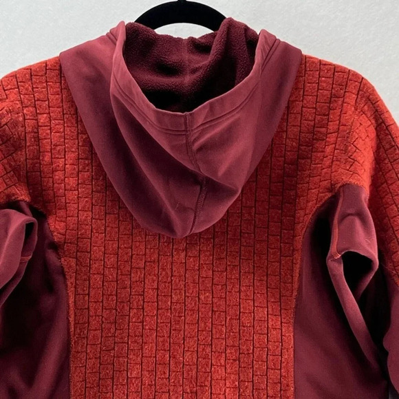 Vtg Patagonia Fleece Jacket Womens Size M Geometric Pattern Hoodie Orange - Picture 5 of 12